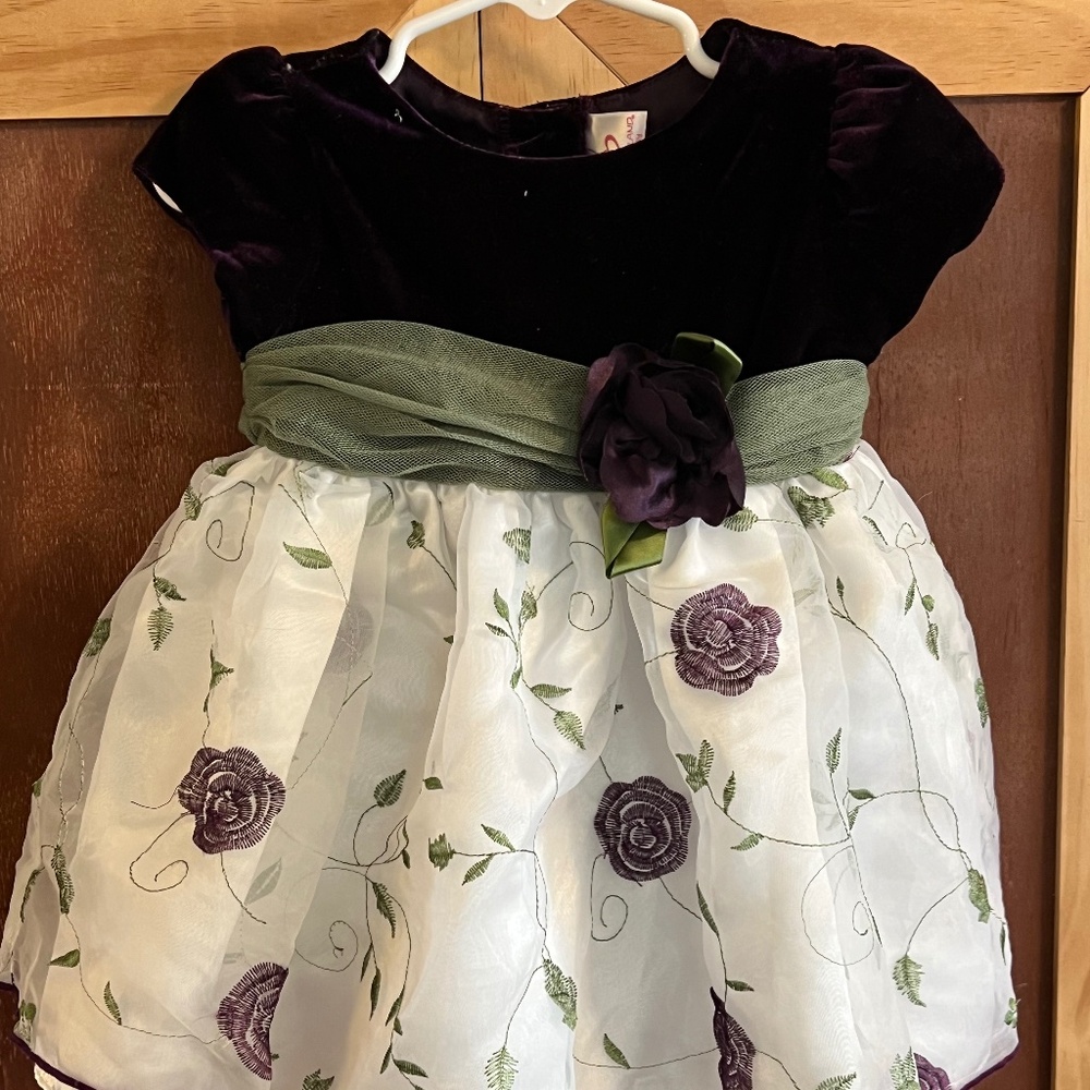 Infant Girls 18 month purple flower formal dress